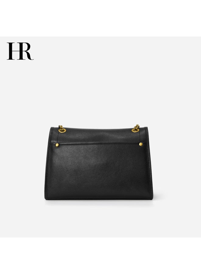 Hrhr Women's Bag Simple Messenger Bag Chain Bag Vegetable Tanned Leather Shoulder Crossbody Bag Christmas Gift - Image 4