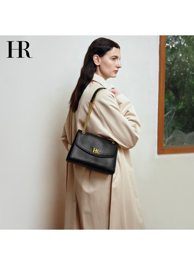 Hrhr Women's Bag Simple Messenger Bag Chain Bag Vegetable Tanned Leather Shoulder Crossbody Bag Christmas Gift - Image 1