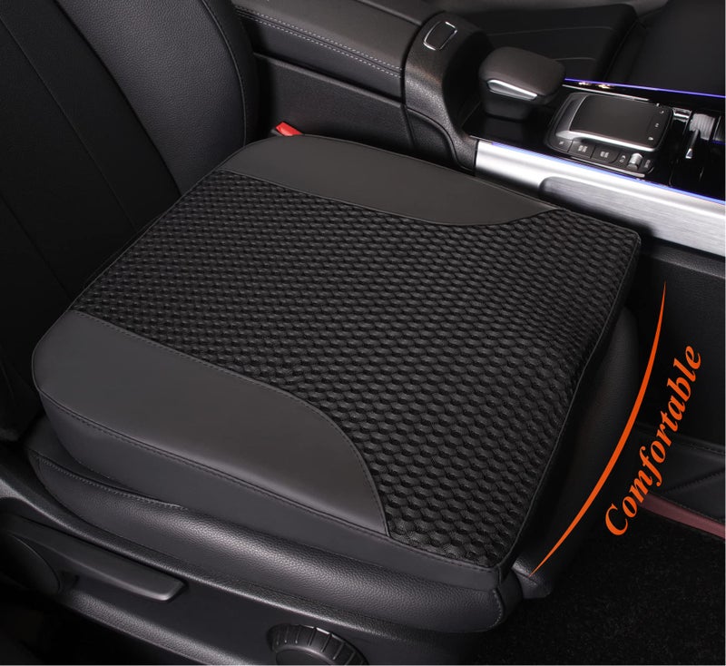 kingphenix kingphenix Premium Car Seat Cushion, Memory Foam Driver Seat Cushion to Improve Driving View- Coccyx & Lower Back Pain Relief- Seat Cushion for Car, Truck, Office Chair (Black Mesh Cloth) - Image 1