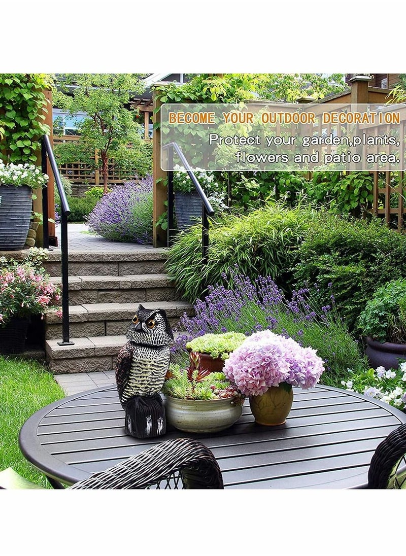 KASTWAVE - Owl Decoy with Rotating Head, Natural Enemy Scarecrow Fake Owls to Scary Birds Away, Bird Control and Deterrent Outdoor Garden Protectors with Accessories, Outdoor Farm Decorations - Image 1