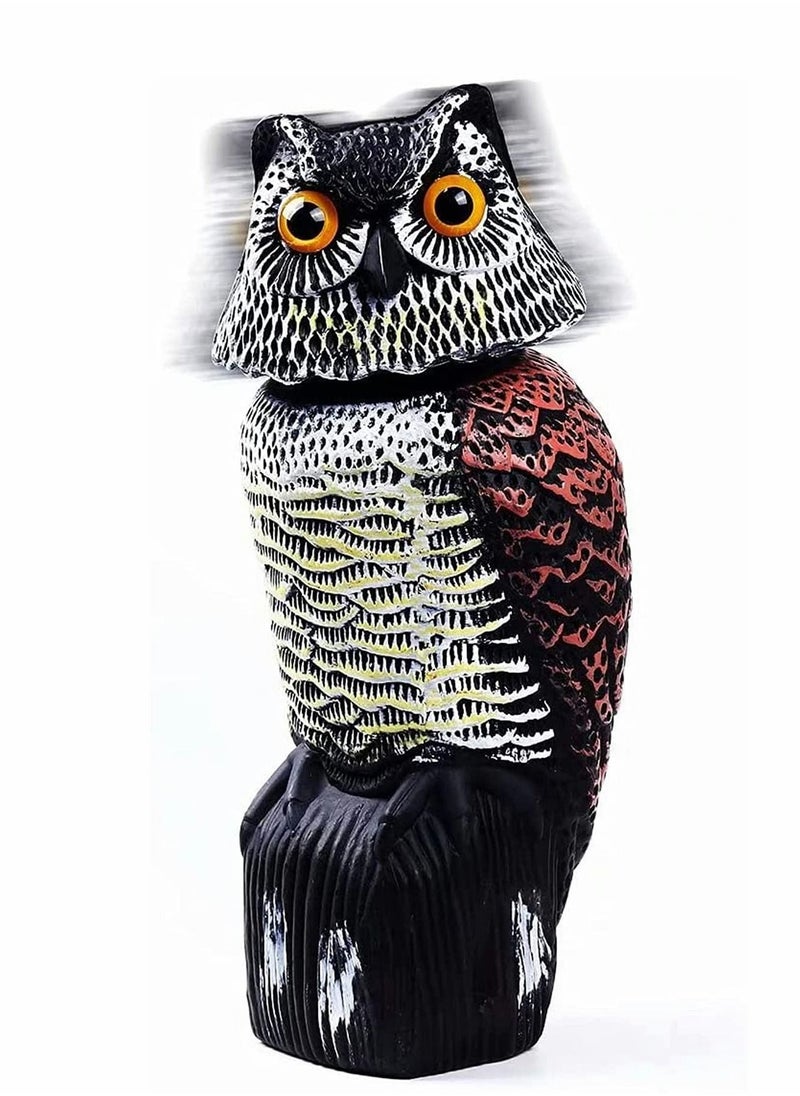 KASTWAVE - Owl Decoy with Rotating Head, Natural Enemy Scarecrow Fake Owls to Scary Birds Away, Bird Control and Deterrent Outdoor Garden Protectors with Accessories, Outdoor Farm Decorations - Image 1