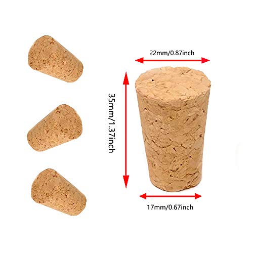 anGrace 30 Pack Natural Soft Wood Corks, Tapered Cork Wooden Beer Bottle Stopper for Wine Making Craft, Leakproof - Image 2