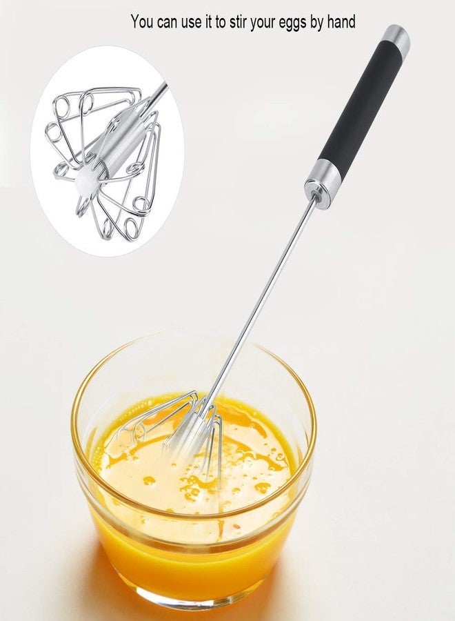 Fdit Rotatable Stainless Steel Kitchen Mixer Balloon Egg Beater Whisk for Whipping Manual Milk Cream Whisk Stirring Egg Tools - Image 3