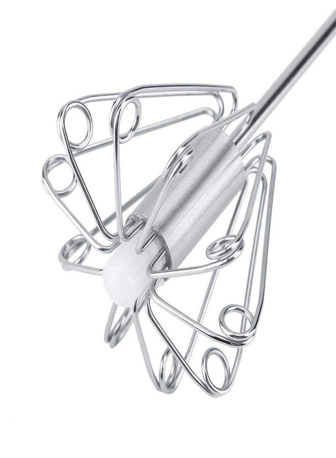 Fdit Rotatable Stainless Steel Kitchen Mixer Balloon Egg Beater Whisk for Whipping Manual Milk Cream Whisk Stirring Egg Tools - Image 2