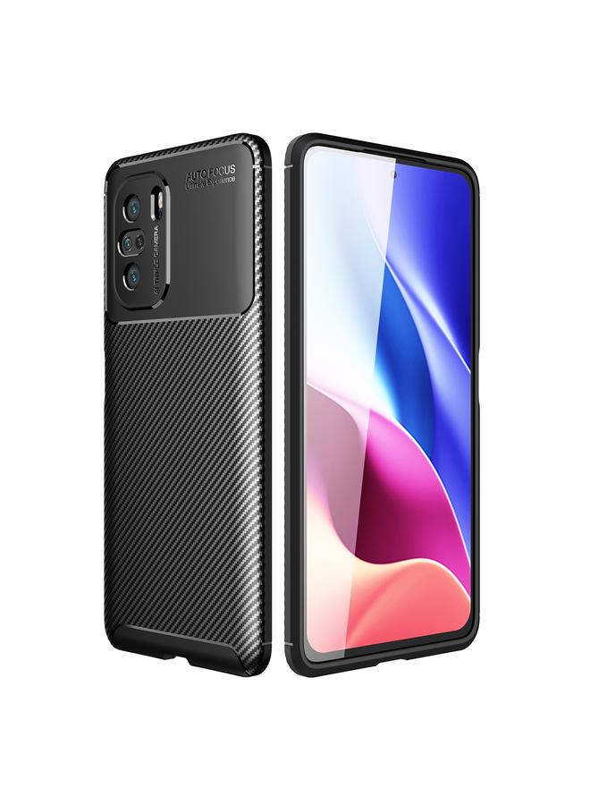 The Bros Case For Xiaomi Redmi K40 / K40 Pro Carbon Fiber Texture Shockproof TPU Case