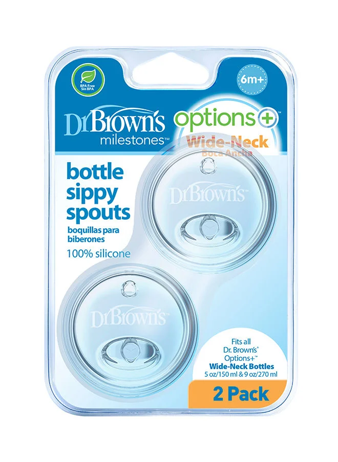 دكتور براونز Wide-Neck Options And Bottle Sippy Spout, Pack of 2