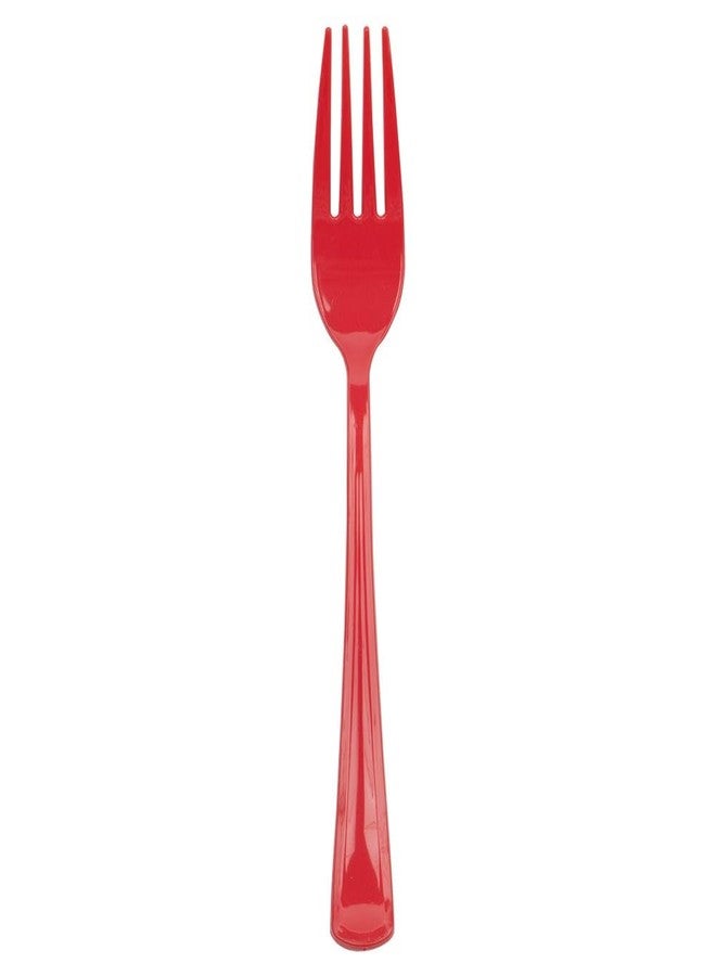 JAM PAPER Premium Utensils Party Pack - Plastic Forks - Red - 48 Disposable Forks/Pack - Image 2