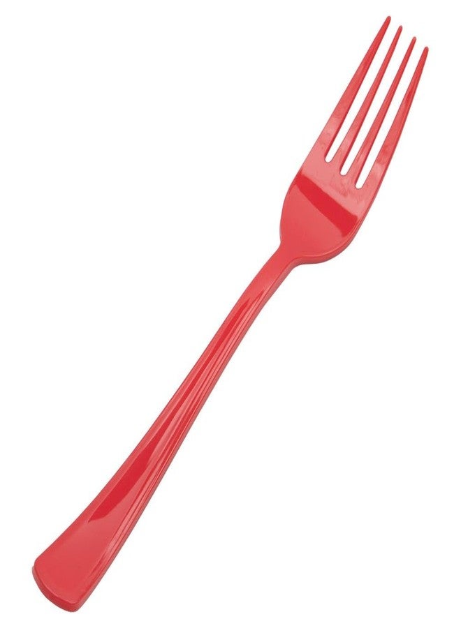 JAM PAPER Premium Utensils Party Pack - Plastic Forks - Red - 48 Disposable Forks/Pack - Image 3