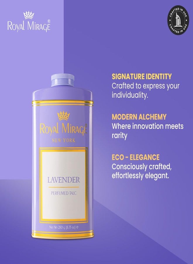 Royal Mirage Lavender Deodorizing Talc for Women | Aromatic & Soothing Powder | Calming Lavender & Herbal Notes | Soft & Smooth Skin | Long-Lasting Freshness | Talcum Powder for Women | 250gm - Image 5
