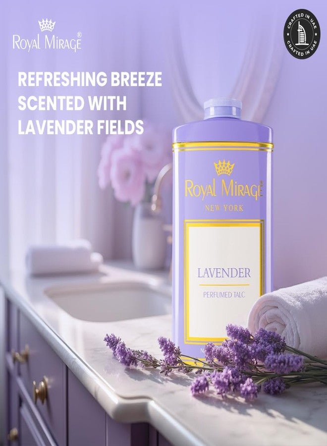 Royal Mirage Lavender Deodorizing Talc for Women | Aromatic & Soothing Powder | Calming Lavender & Herbal Notes | Soft & Smooth Skin | Long-Lasting Freshness | Talcum Powder for Women | 250gm - Image 3