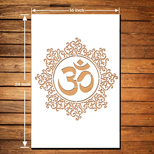 ARandNJ Stencils for Wall Painting Pack of 1 (Size:- 16X24 Inch) Pattern Theme- OM The Significance DIY Reusable Design Suitable for Pooja Room, Drawing Room, Entrance & Office Decoration - Image 2