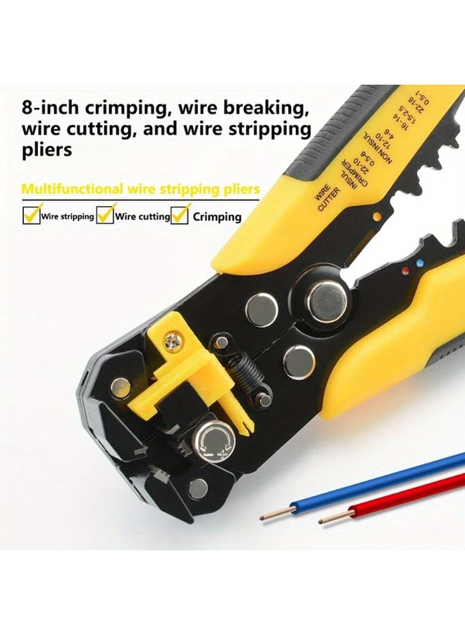 8 Inch Multifunctional Automatic Wire Stripper Pliers Crimping Cutting Tool 1pc - Image 2