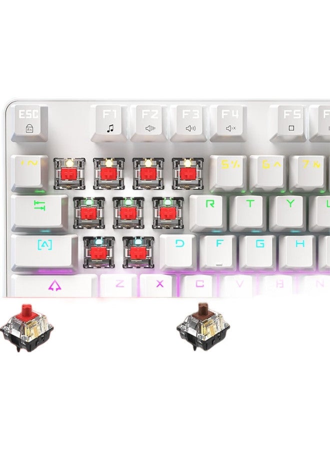 B.O.W Hangshi (Bow) G19 Wired Mechanical Keyboard, Hot-Swappable Mechanical Keyboard, Computer Office Keyboard, E-Sports Gaming Keyboard, 87-Key Mixed Backlit Keyboard, Red Switch, Black - Image 2