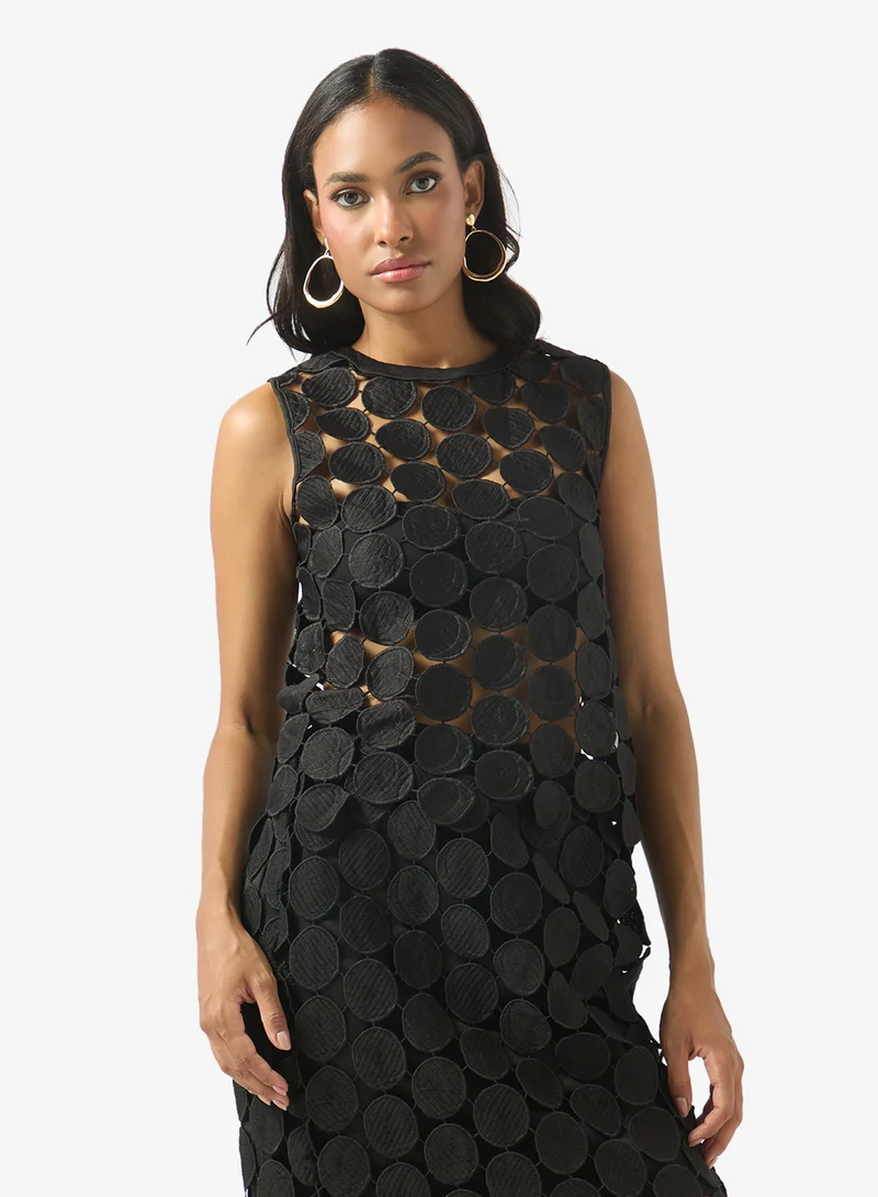 Soleira  Coord Top & Skirt Set In Laser Cut Out for Women | Best Price UAE