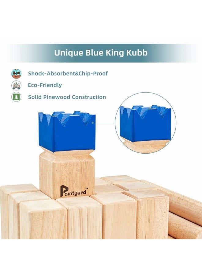 Pointyard Kubb Yard Game Set, Outdoor Games for Family Fun, Yard Game for Adults Backyard Party Toys with Carrying Bag - Image 3