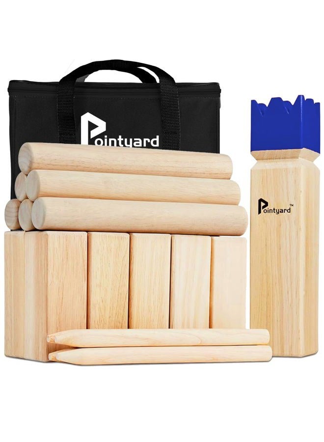 Pointyard Kubb Yard Game Set, Outdoor Games for Family Fun, Yard Game for Adults Backyard Party Toys with Carrying Bag - Image 1