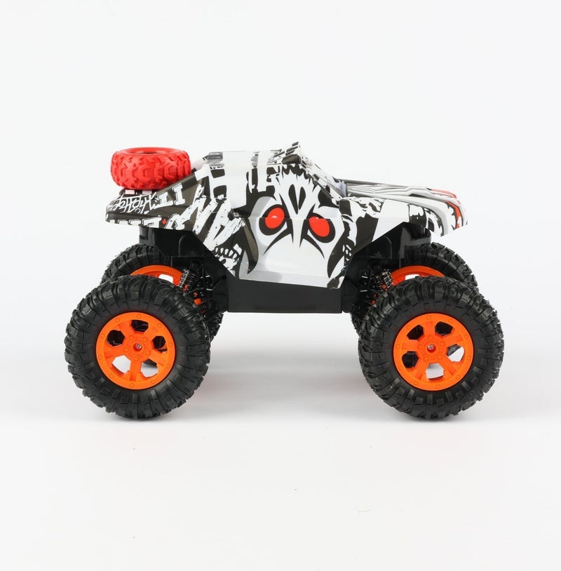 O2. 1:20 Scale Battery-Powered 4WD Climbing Remote Control Car with Rubber Tires, Shock Absorption Suspension and Handheld Controller – Durable All-Terrain RC Car for Kids - Image 3