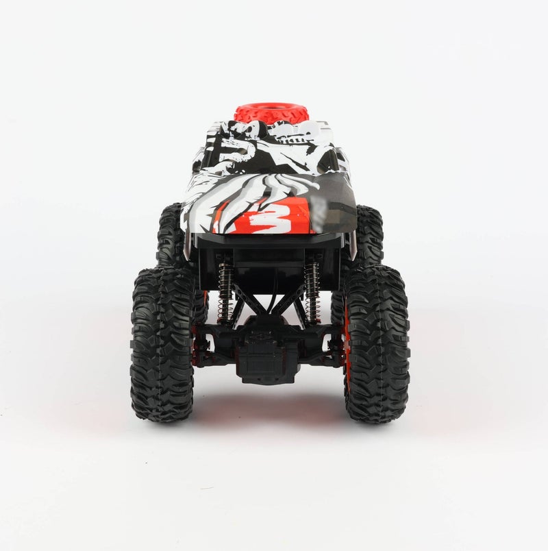 O2. 1:20 Scale Battery-Powered 4WD Climbing Remote Control Car with Rubber Tires, Shock Absorption Suspension and Handheld Controller – Durable All-Terrain RC Car for Kids - Image 4