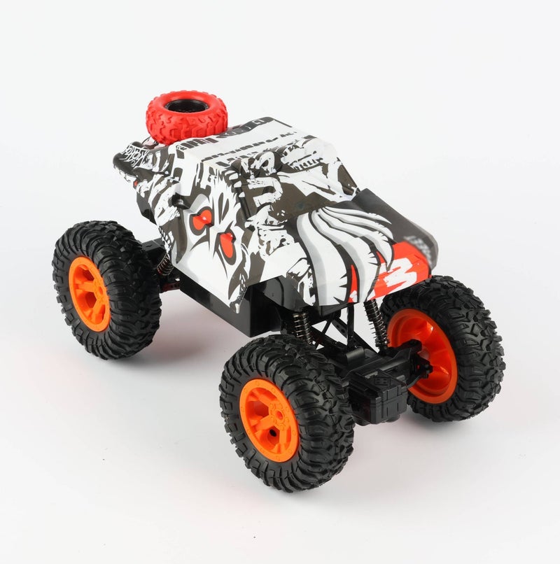 O2. 1:20 Scale Battery-Powered 4WD Climbing Remote Control Car with Rubber Tires, Shock Absorption Suspension and Handheld Controller – Durable All-Terrain RC Car for Kids - Image 2