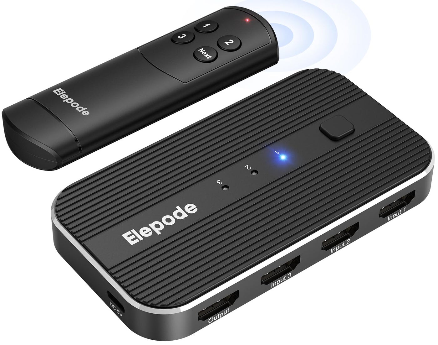 ELEPODE HDMI Switch 3 in 1 Out with Remote - 4K@60Hz, HDMI Splitter Support HDCP2.2, HDR, 3D, Dolby Support, 3 Port Switcher Selector Box with Xbox, PS5/4/3, Fire Stick Roku Blu-Ray Player