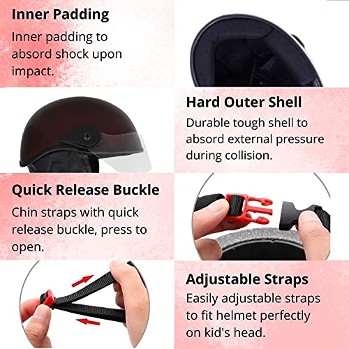Western Era Half Helmet with Clear Visor for Men & Women ||Safety & Comfort|| Stylish Enhanced Design || (Medium, Maroon Glossy) - Image 4