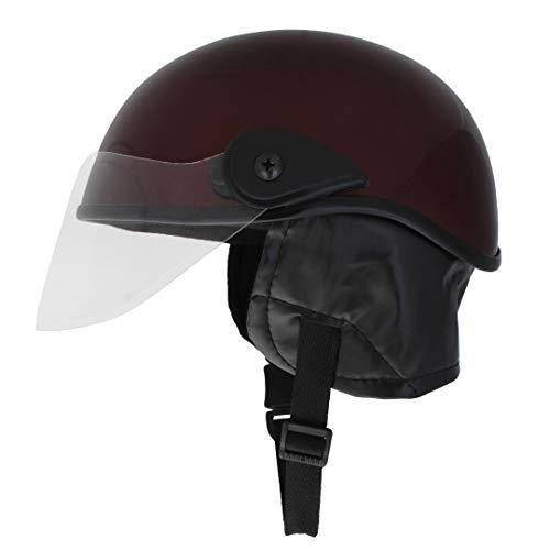 Western Era Half Helmet with Clear Visor for Men & Women ||Safety & Comfort|| Stylish Enhanced Design || (Medium, Maroon Glossy) - Image 1