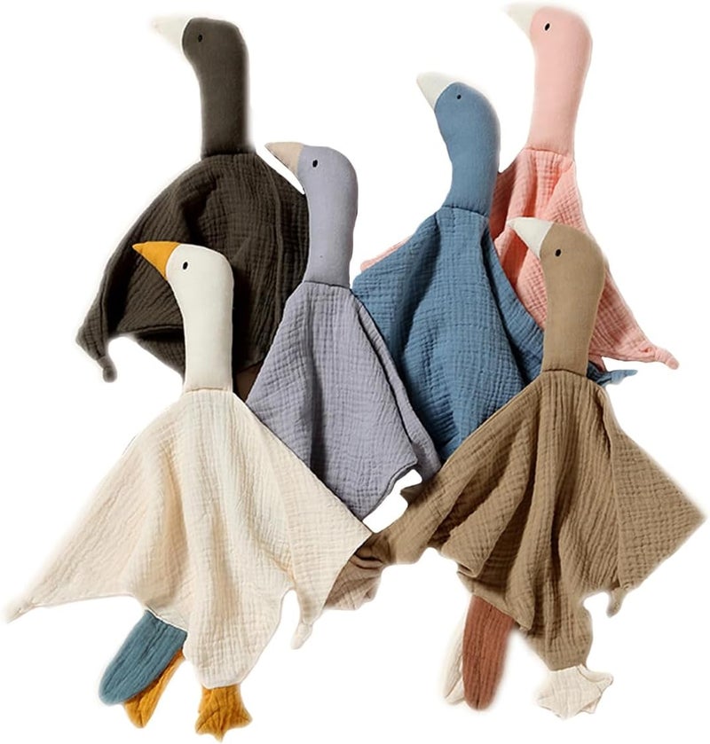 FOMAISELF Baby Loveys Security Blankets Cotton Muslin Soft Lovie Cuddly Lovies for Infants Unisex Boy Girls Cuddle Goose Green Brown - Image 4