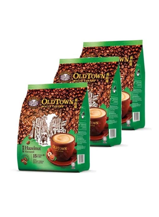 أولدتاون أولد تاون، 3 في 1، قهوة بيضاء سريعة التحضير، بنكهة البندق، (35 جم*15)، 3 عبوات، ماليزيا - Image 1