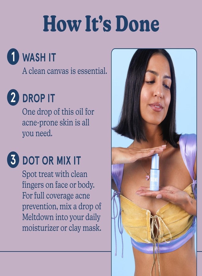 بلومي بلوم ميلتداون - زيت الوجه بالبابونج الأزرق - علاج حب الشباب + تصغير المسام - سيروم للوجه لتنعيم البشرة مع بذور الكمون الأسود وزيت ثمر الورد - يساعد على تهدئة الاحمرار وتحسين ملمس البشرة (1 أونصة سائلة) - Image 4