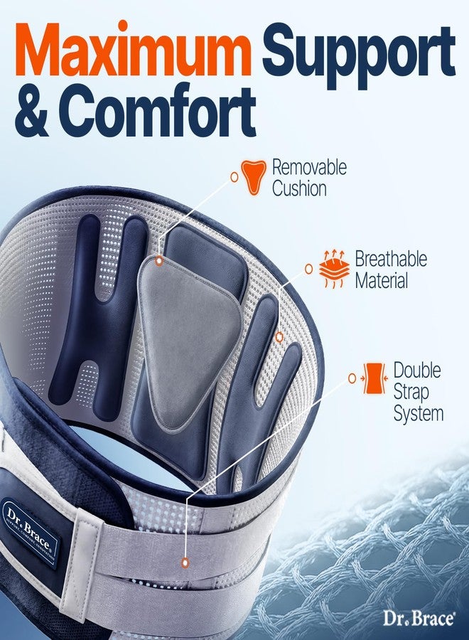 دكتور بريس دعامة الظهر السفلية DR. BRACE® للرجال والنساء لتخفيف آلام أسفل الظهر، نظام جبائر متعدد الاستخدامات ثوري ووسادة قطنية قابلة للإزالة، دعامة ظهر قابلة للتعديل وجيدة التهوية (35.4-41.3 بوصة) - Image 4