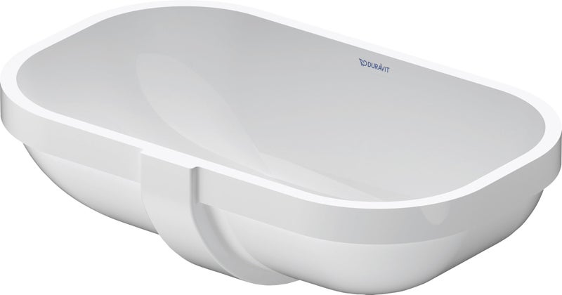 Duravit 0338490017 D-Code 20-5/8" Oval Ceramic Undermount Bathroom Sink with Overflow - Image 3