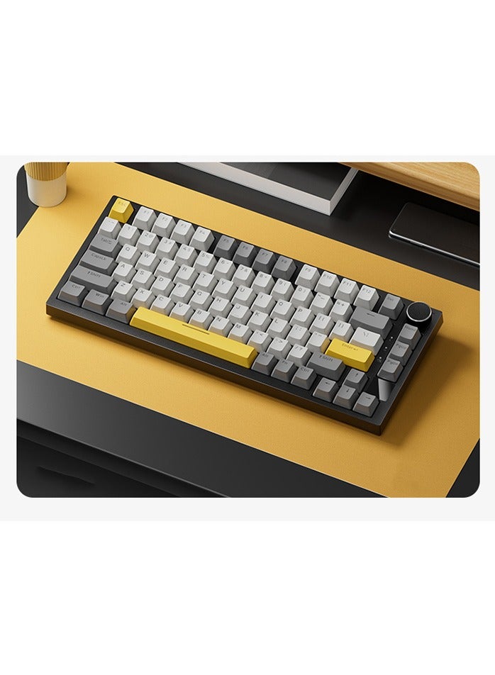 إيه جاز لوحة مفاتيح للألعاب AK820 Pro، لوحة مفاتيح ميكانيكية مثبتة بنظام جازك بنسبة 75% مع شاشة TFT، إضاءة RGB، 3 أوضاع (بلوتوث 5.1/2.4G لاسلكية وموصل Type-C)، رغوات تخفيف الصوت (أسود ورمادي، مفتاح Ajazz Flying Fish) - Image 3