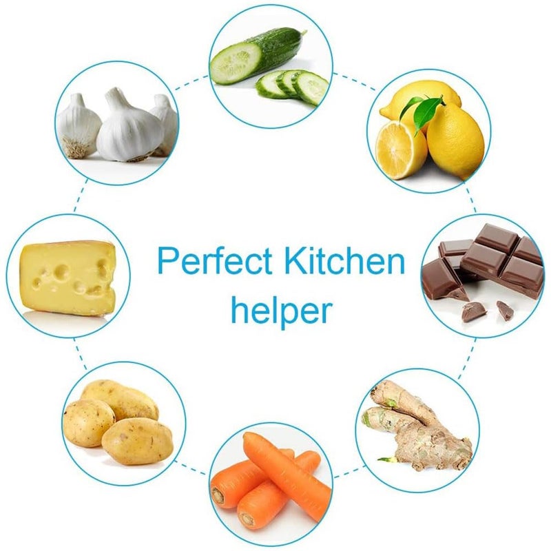 جيه زد اس مبشرة ليمون وجبن من JZS، مبشرة خضراوات متينة من الفولاذ المقاوم للصدأ لبشر البارميزان والحمضيات والزنجبيل وجوزة الطيب والثوم والشوكولاتة والفواكه، شفرة حادة للغاية مع غطاء واقٍ - Image 4