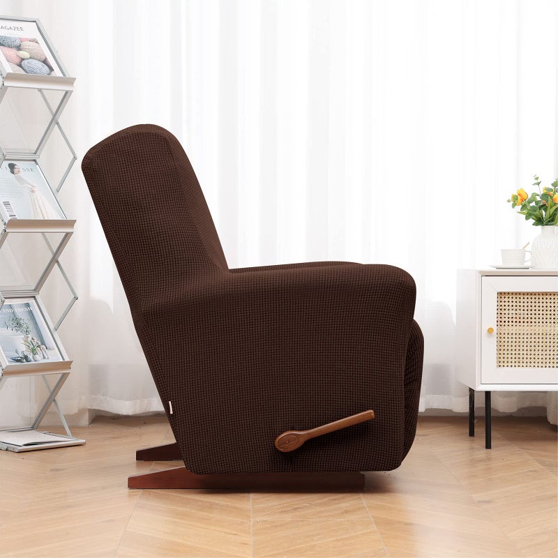 KEKUOU أغطية كرسي Kekuou Recliner أغطية كرسي Lazy Boy Recliner غطاء أريكة قابل للتمدد أغطية قطعة واحدة حامي الأثاث مع قاع مرن للأطفال الكلاب. (كرسي الشوكولاتة) - Image 3