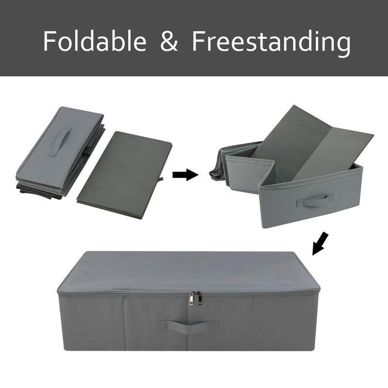 iwill CREATE PRO Under Bed Storage Container, Underbed Shoe Storage Organizer Box with Lid,Dark Gray - Image 4