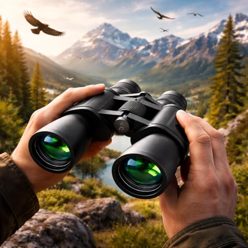 JK Vision Binoculars for Long Distance 10 x 50 Binocular for Adults | Wide Eye Peice | FMC Green Coating | BAK 4 Glass | Binoculars for Bird Watching,Wildlife,Safari (Black) - Image 2