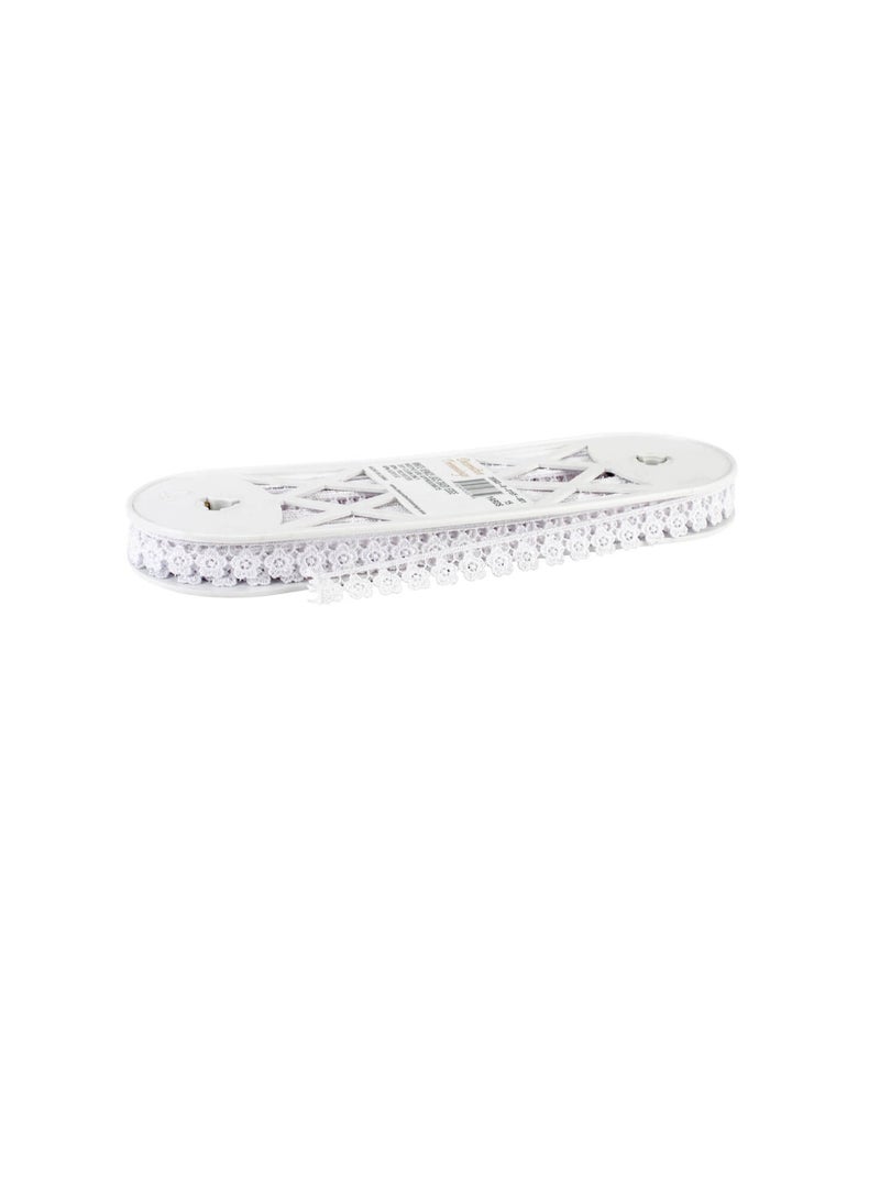 ديزي حواف دانتيل فينيسيا بحواف ديزي 3/4 بوصة بيضاء - Image 1
