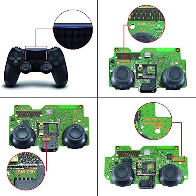 rayihni DAWN2.0 FLASHSHOT TRIGGER STOP REMAP KIT FOR PS4 CUH-ZCT2 CONTROLLER, DIY REPLACEMENT CASE & UPGRADE BOARD & 2 BACK BUTTONS & 2 TRIGGER LOCK FOR PS4 CONTROLLER JDM040/050/055 TEXTURED RED - Image 2