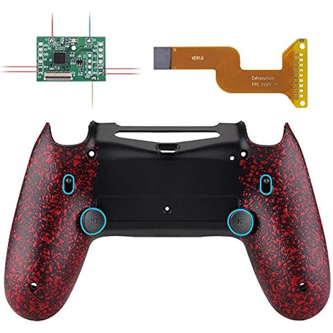 rayihni DAWN2.0 FLASHSHOT TRIGGER STOP REMAP KIT FOR PS4 CUH-ZCT2 CONTROLLER, DIY REPLACEMENT CASE & UPGRADE BOARD & 2 BACK BUTTONS & 2 TRIGGER LOCK FOR PS4 CONTROLLER JDM040/050/055 TEXTURED RED - Image 1