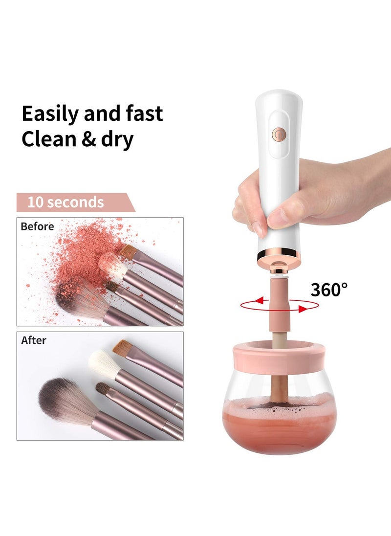 senbowe - Senbowe Upgraded Makeup Brush Cleaner and Dryer Machine, Electric Cosmetic Automatic Brush Spinner with 8 Size Rubber Collars, Wash and Dry in Seconds, Deep Cosmetic Brush Spinner for Brushes - Image 1