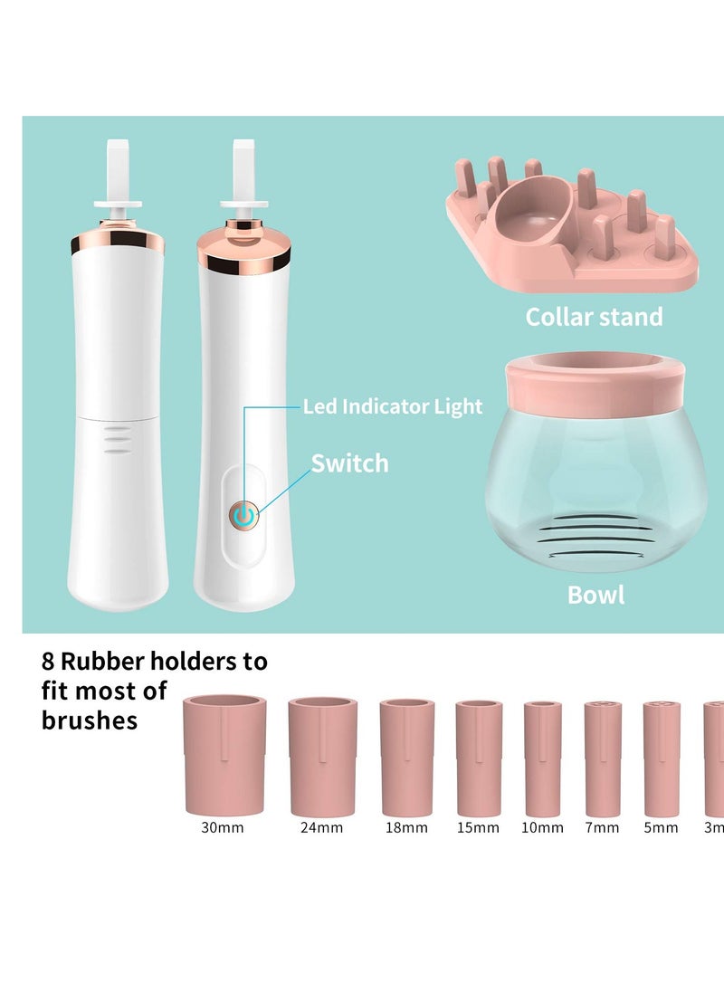 senbowe - Senbowe Upgraded Makeup Brush Cleaner and Dryer Machine, Electric Cosmetic Automatic Brush Spinner with 8 Size Rubber Collars, Wash and Dry in Seconds, Deep Cosmetic Brush Spinner for Brushes - Image 1