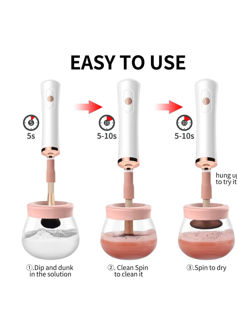 senbowe - Senbowe Upgraded Makeup Brush Cleaner and Dryer Machine, Electric Cosmetic Automatic Brush Spinner with 8 Size Rubber Collars, Wash and Dry in Seconds, Deep Cosmetic Brush Spinner for Brushes - Image 1