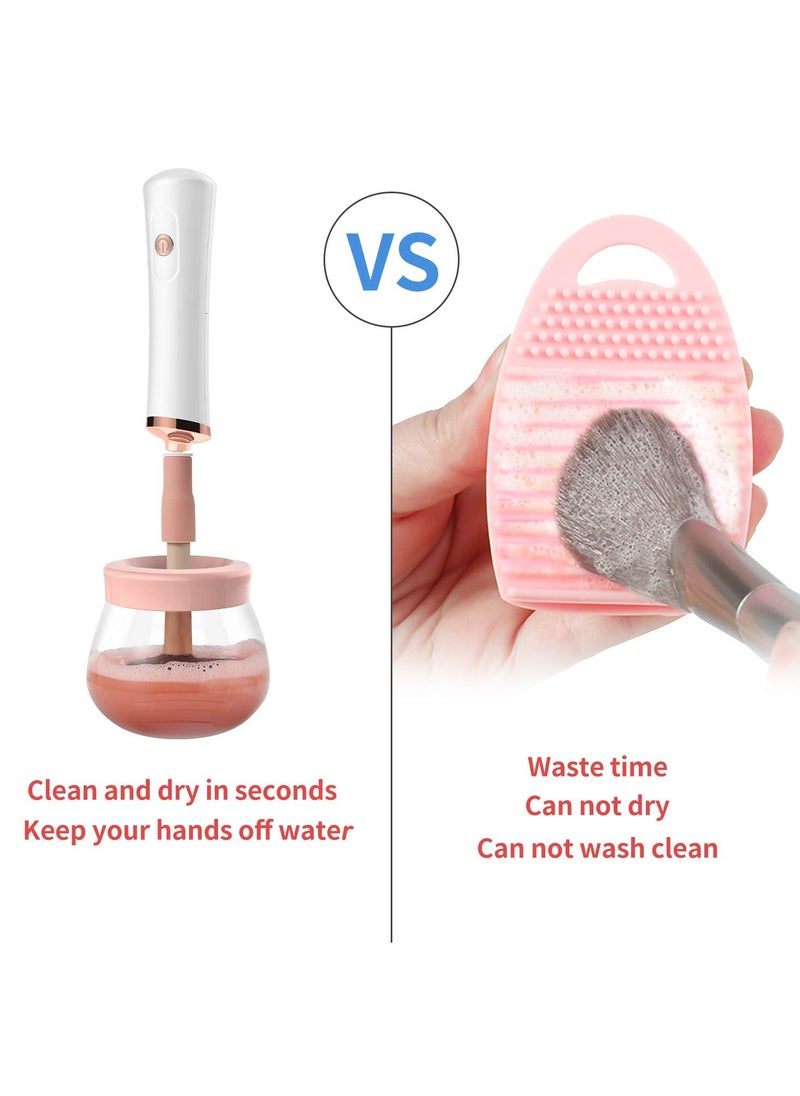 senbowe - Senbowe Upgraded Makeup Brush Cleaner and Dryer Machine, Electric Cosmetic Automatic Brush Spinner with 8 Size Rubber Collars, Wash and Dry in Seconds, Deep Cosmetic Brush Spinner for Brushes - Image 1