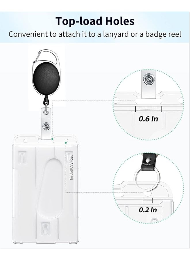 Pawfly 2 Pack Vertical 2 Card Badge Holder With Thumb Slot Hard Transparent Pc Case Protector For Office School Ids Credit Cards Driver'S Licenses And Passes  - Image 5