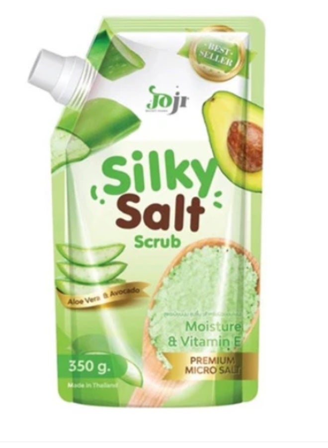 جوجي مقشر الملح الحريري بالصبار والأفوكادو 350 جم لتقشير البشرة وتفتيحها وترطيبها وتنظيفها بعمق مقشر ملح طبيعي لجميع أنواع البشرة - Image 1