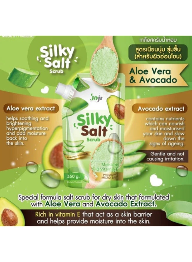 جوجي مقشر الملح الحريري بالصبار والأفوكادو 350 جم لتقشير البشرة وتفتيحها وترطيبها وتنظيفها بعمق مقشر ملح طبيعي لجميع أنواع البشرة - Image 2