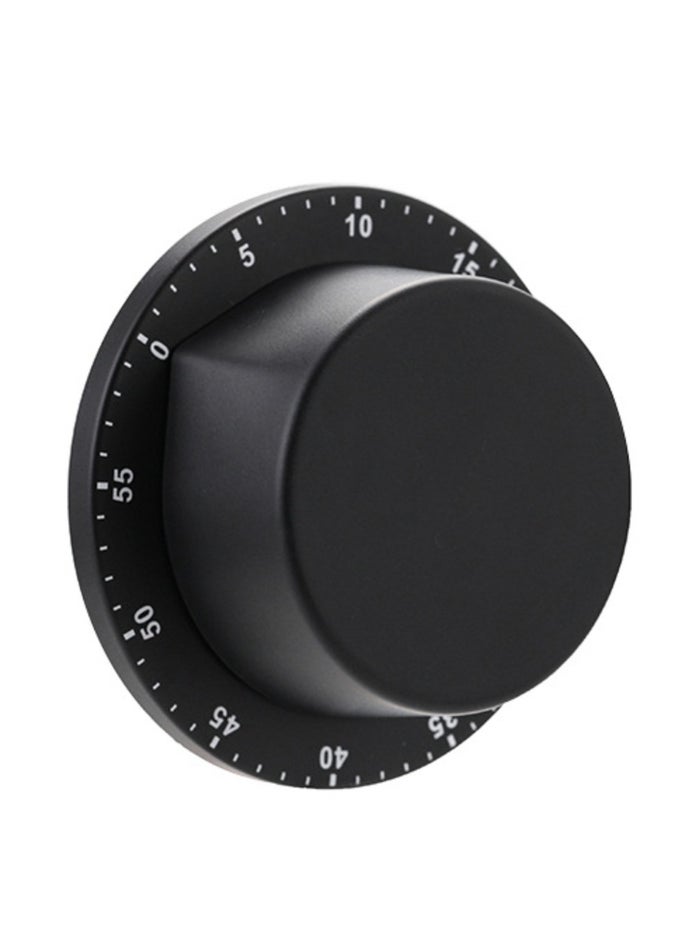 MECHANICAL TIMER KITCHEN MAGNET STAINLESS STEEL COUNTDOWN TIMER LEARNING REMINDER ALARM CLOCK MULTIFUNCTIONAL TIME MANAGER MAGNETIC ATTACHMENT, COOKING REMINDERS SMOOTH SURFACE (BLACK)