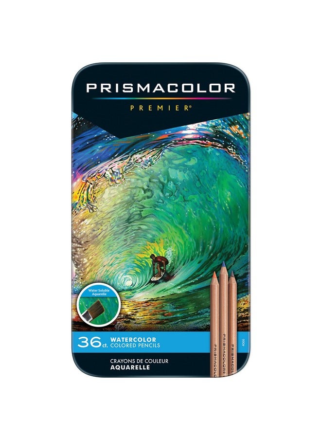 Prismacolor مجموعة أقلام الرصاص الملونة القابلة للذوبان في الماء من Premier Color Pencils، ألوان متنوعة، 36 قطعة  - Image 2