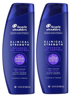 (Set of 2) Clinical Strength Dandruff Shampoo, Advanced Oil Control with Citrus, 13.5 oz Each