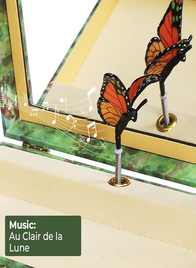 Enchantmints Musical Butterfly Jewelry Box Butterfly Spins to Music 3 Pullout Drawers - Image 4